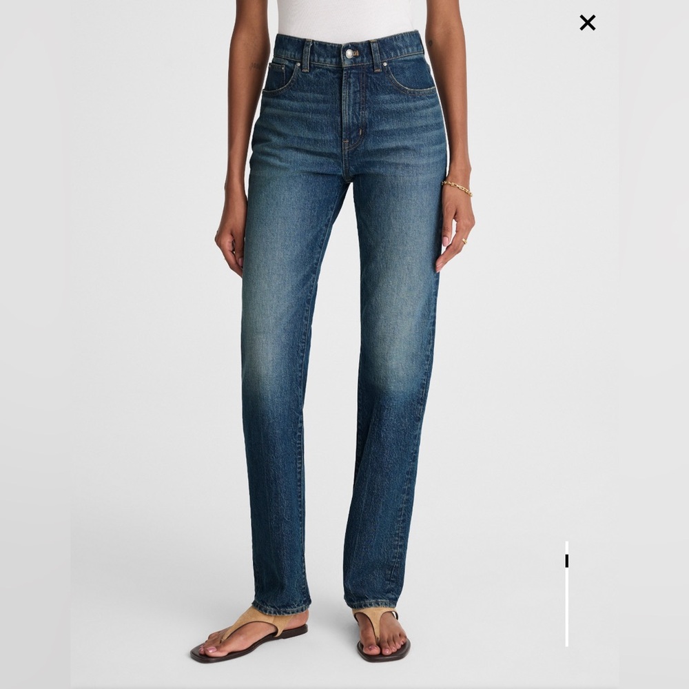 Madewell Blue Longline Straight Jeans